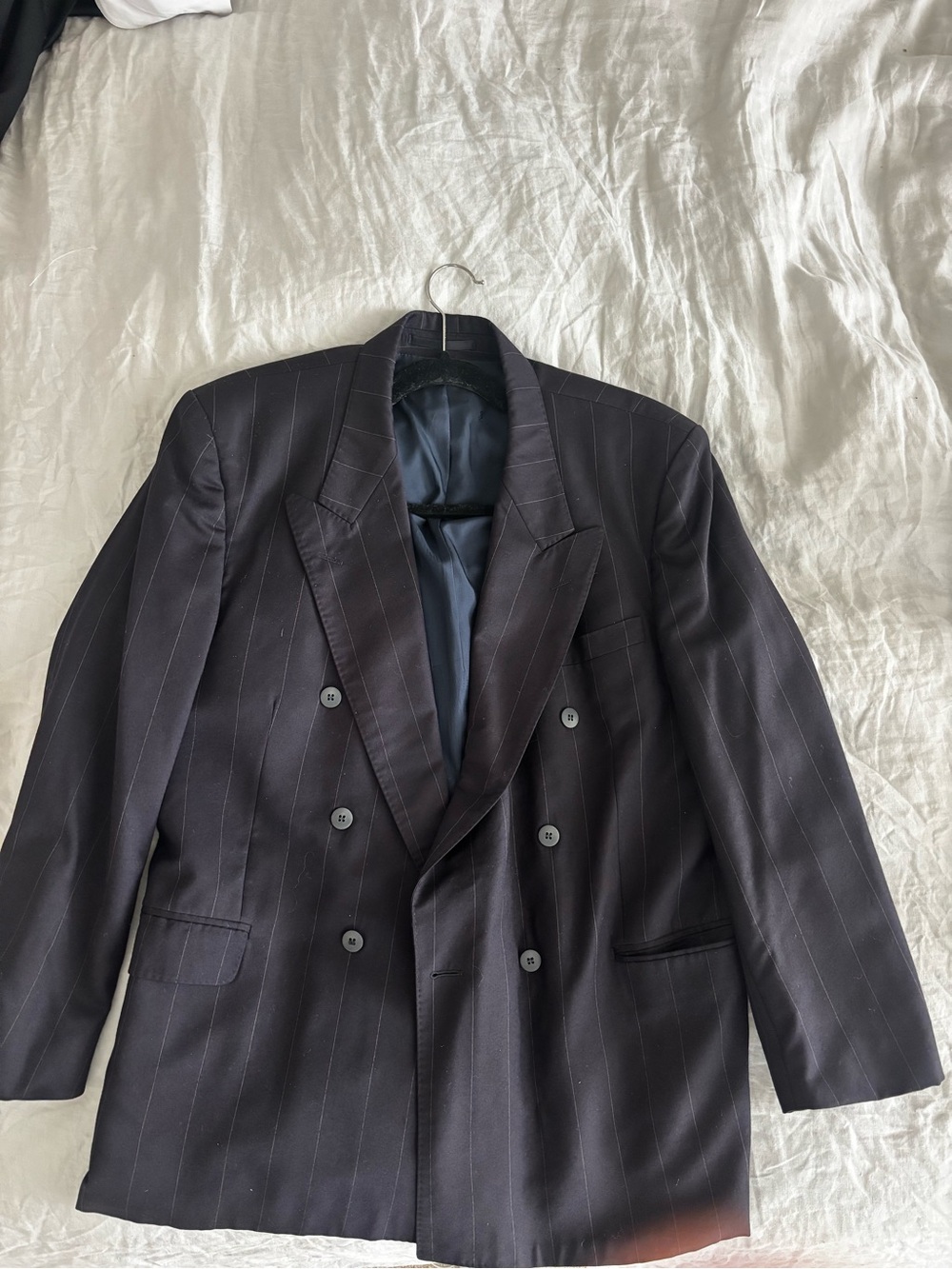 Headline: Yves Saint Laurent Pour Homme Vintage Navy pinstriped suit jack